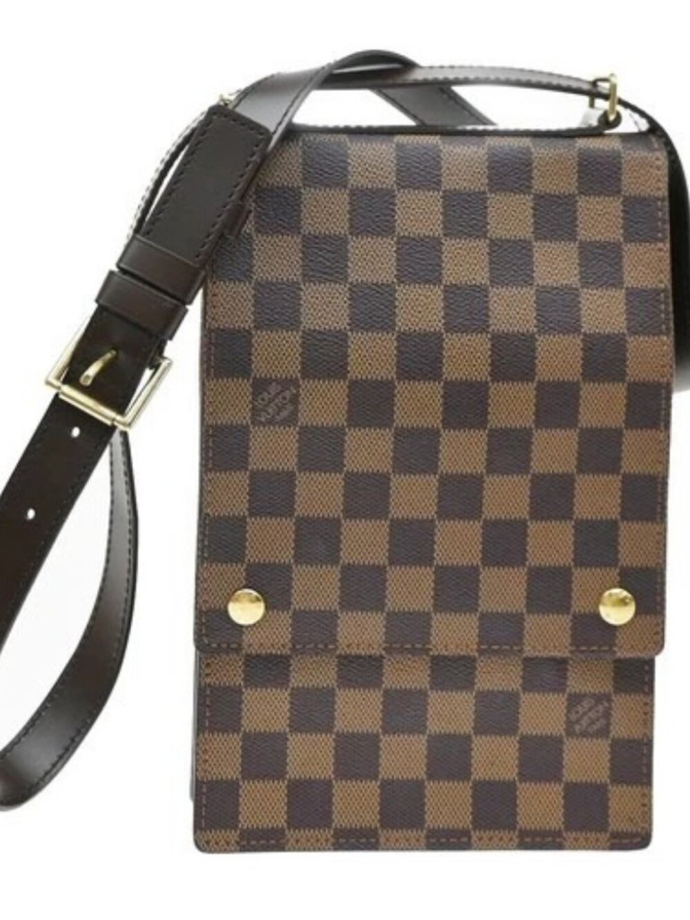 LOUIS VUITTON Portobello Shoulder Handbag Damier Ebene Leather N45271 72KD394
